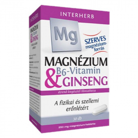 Interherb magnézium 375mg+b6-vitamin+ginseng tabletta 30db
