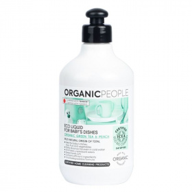 Organic People mosogatószer (babaedényekhez, bio zöld teával és barackkal) 500ml